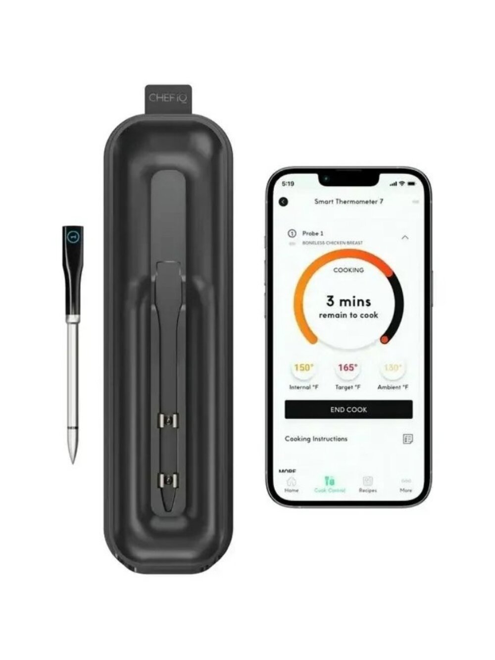 CHEF iQ Smart Wireless Meat Digital Cooking Thermometer Bluetooth & Wifi Enabled